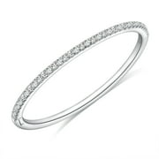 Bo.Dream 2.5ct Moissanite Bangle Bracelets for Women, S925 Sterling Silver Round Cut Diamond Bangle